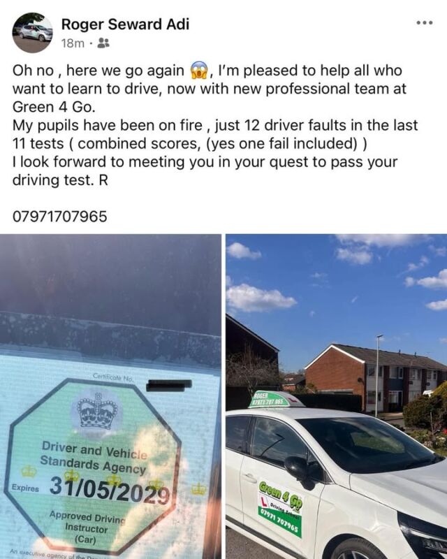 Ah another 4 years of teaching ahead for our Roger 😁👍🏼🚗