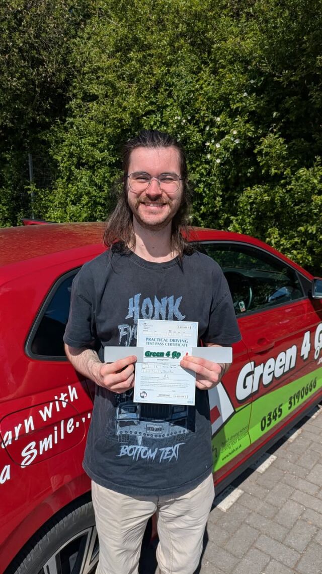 PROUD DAD MOMENT!!!!! Well done to my son Josh Mount for passing today in Taunton with just 3 faults. Now you can get yourself to and from work without buses or lifts from us. Sooooo proud of you. Love you lots from Dad, Marco and everyone from Green4Go.